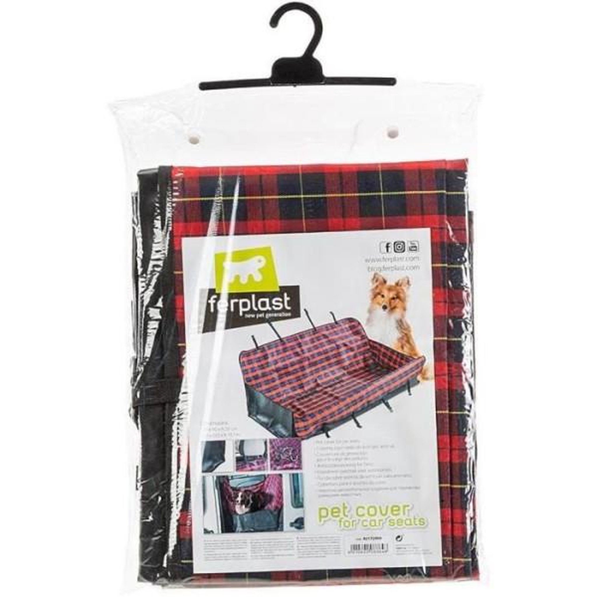 Voir la diapositive 6 : Ferplast Couverture de protection siege de voiture - FERPLAST - Noir / Rouge