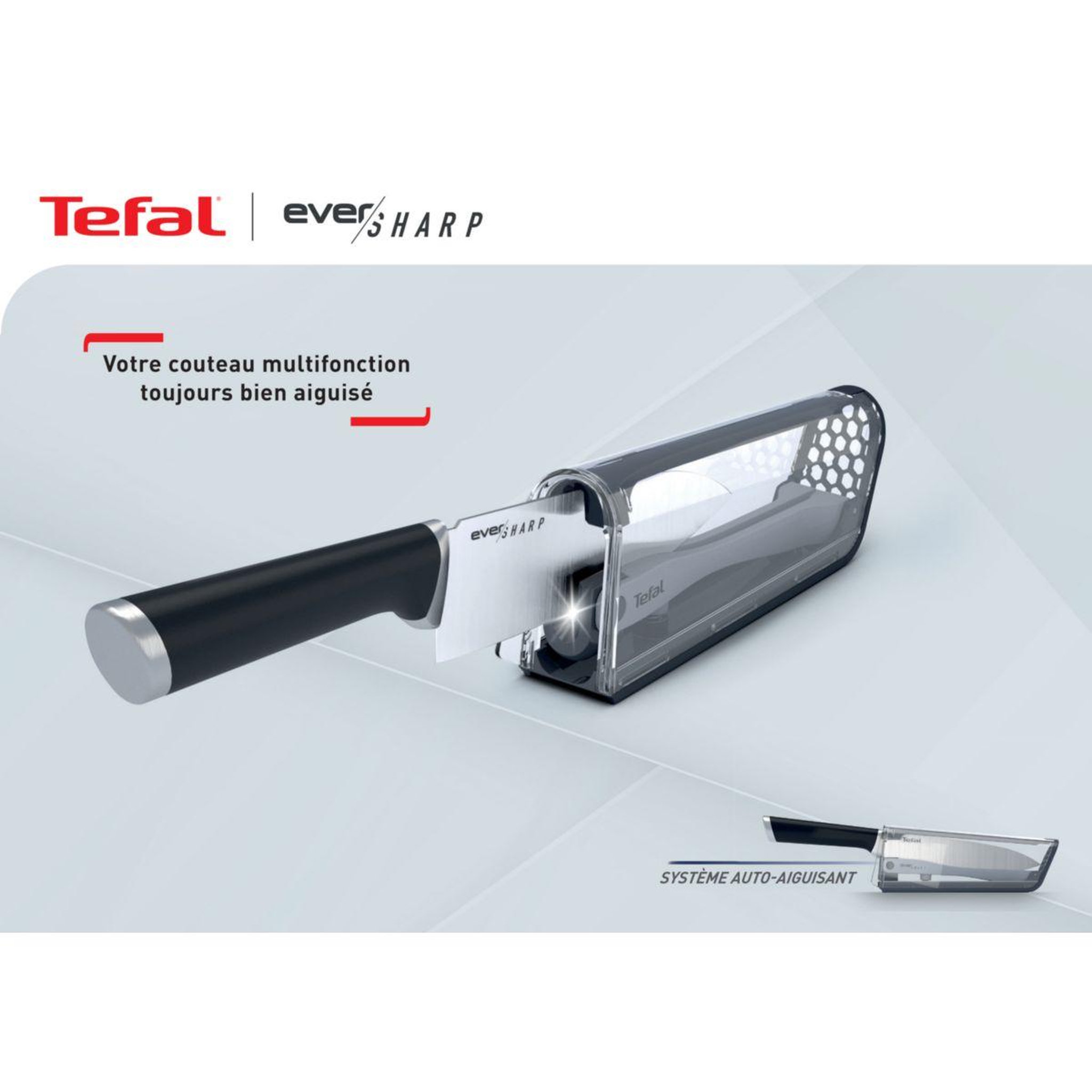 Voir la diapositive 2 : TEFAL Aiguiseur Ever Sharp Couteau + aiguiseur