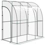 Voir la diapositive 1 : OUTSUNNY Serre de jardin adossée serre adossée dim. 2,14L x 1,18l x 2,12H m 2 portes zippées enroulables acier PVC transparent