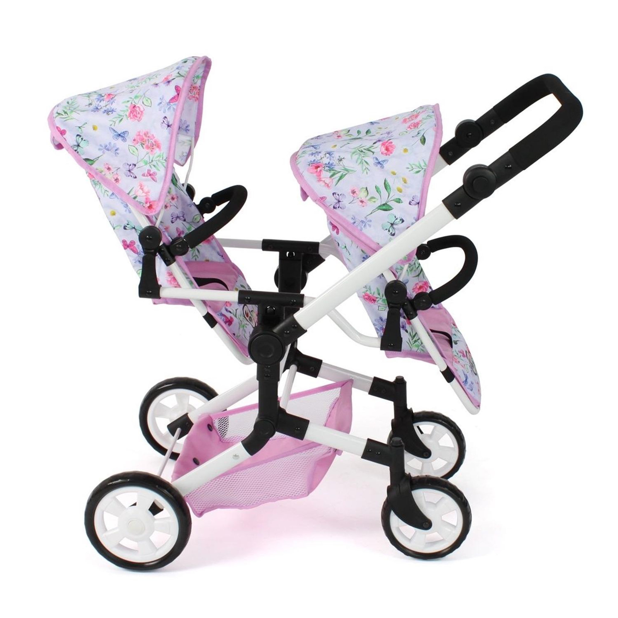 Voir la diapositive 3 : BAYER CHIC 2000 Poussette double pour poupées Linus Duo Flowers