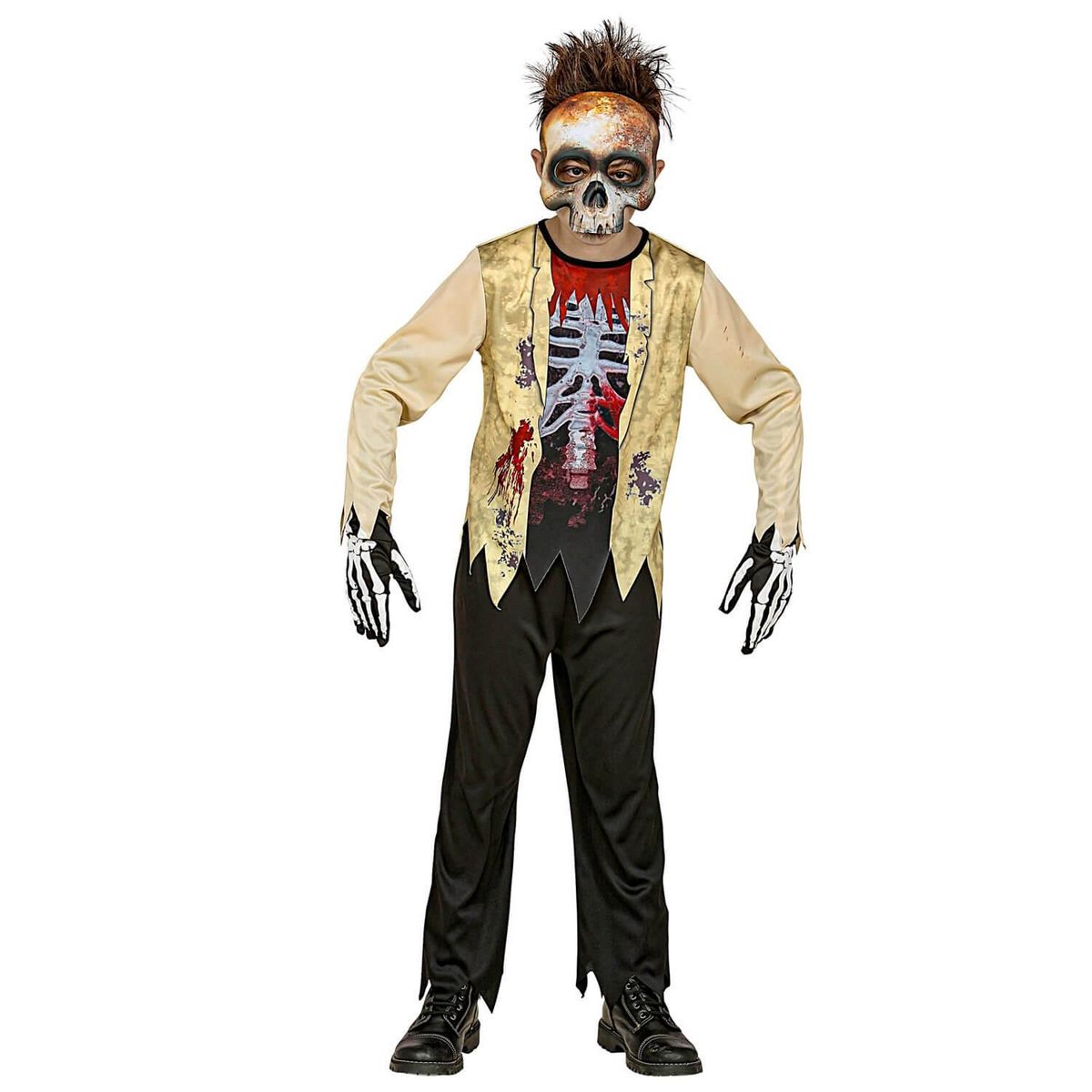 WIDMANN Déguisement de Squelette zombie - Enfant - 11/13 ans (145 à 158 cm)