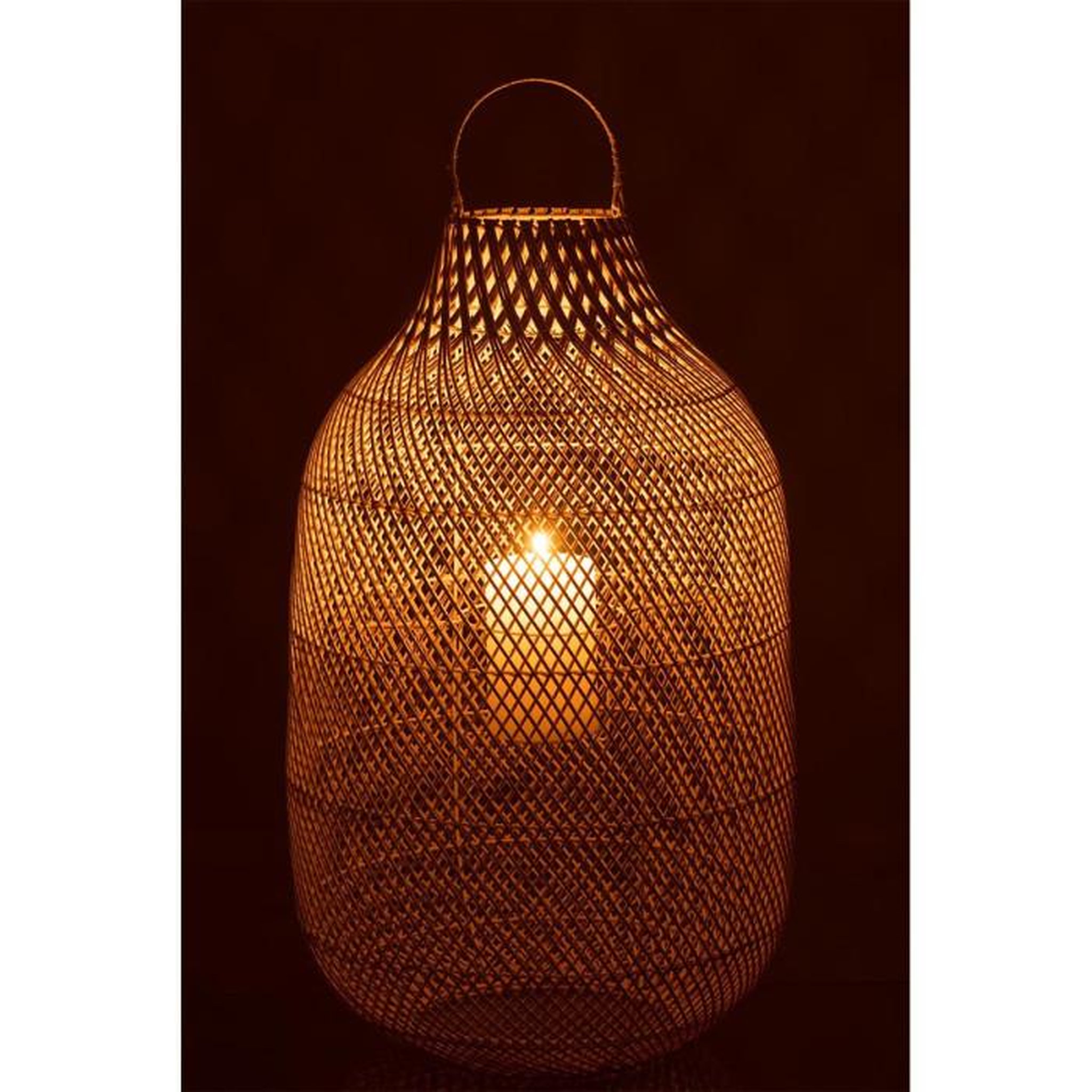 Voir la diapositive 3 : Paris Prix Lanterne Cylindrique  Rotin  78cm Blanc