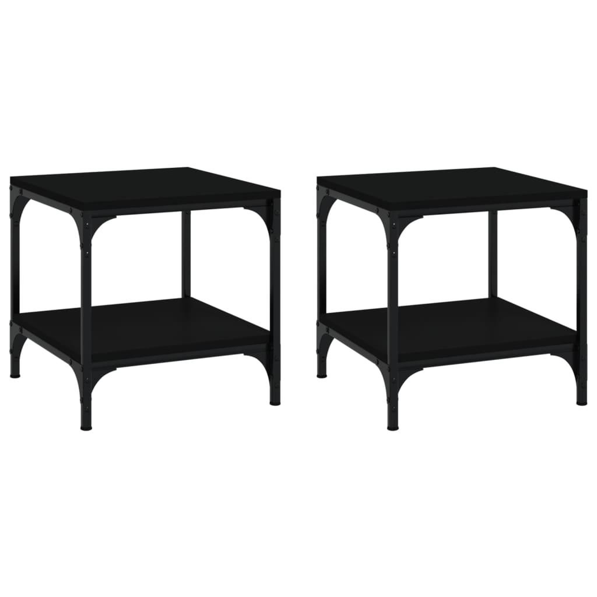 Voir la diapositive 2 : VIDAXL Tables d'appoint 2 pcs Noir 40x40x40 cm Bois d'ingenierie