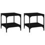 Voir la diapositive 2 : VIDAXL Tables d'appoint 2 pcs Noir 40x40x40 cm Bois d'ingenierie