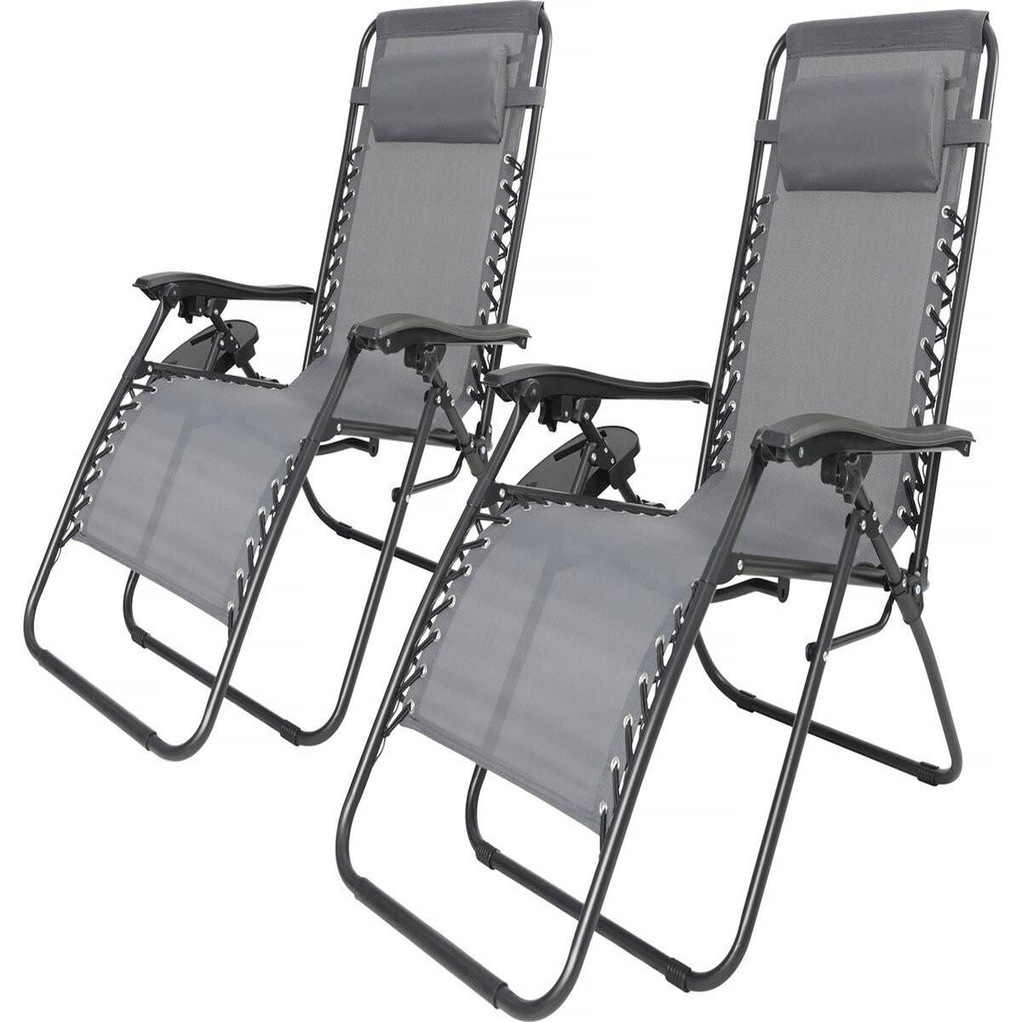 Habitat et Jardin Lot de 2 fauteuils de jardin inclinable zéro gravité  sintra  - gris