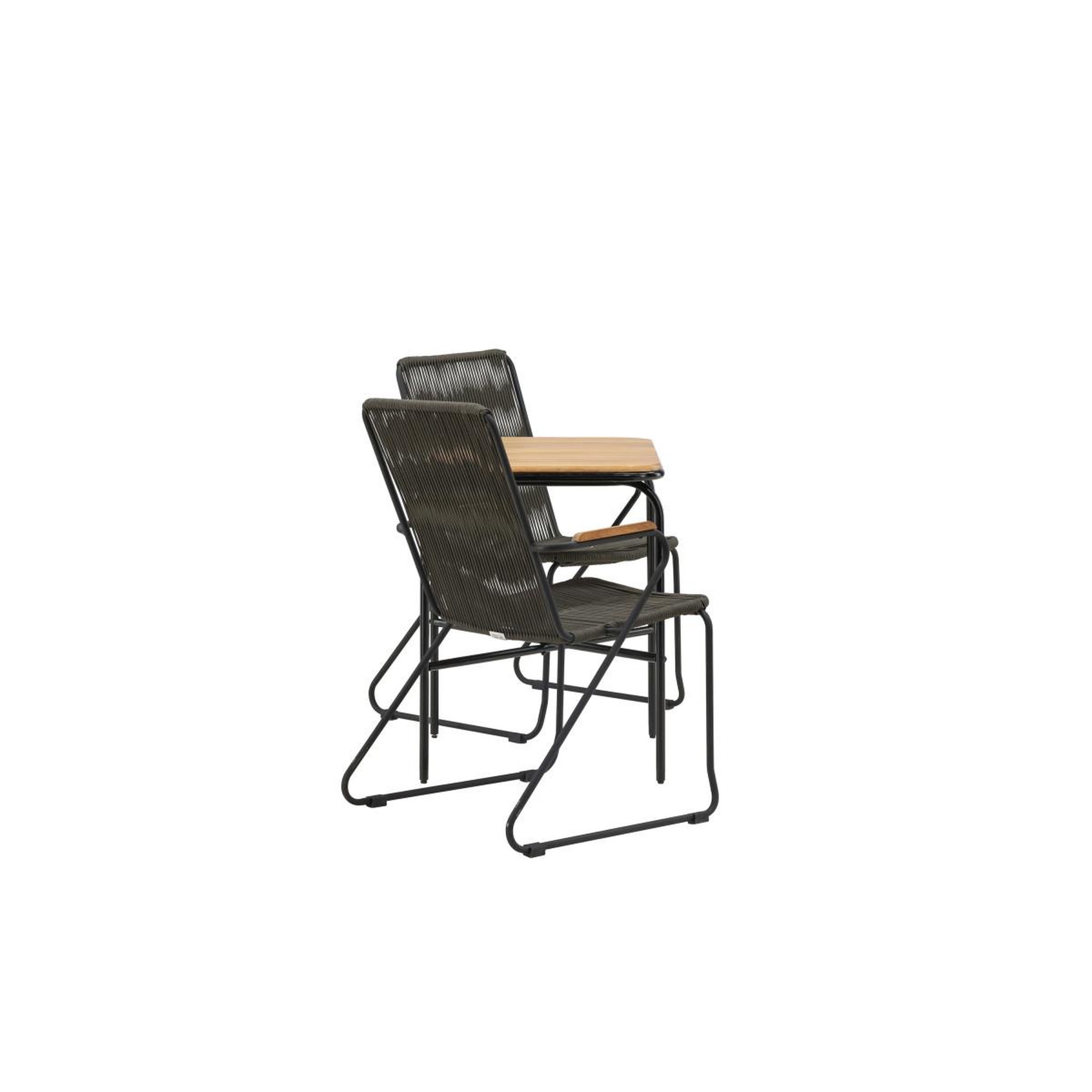 Voir la diapositive 2 : Paris Prix Ensemble table de jardin & 2 chaises  holmbeck & matstolar  74cm naturel & gris foncé