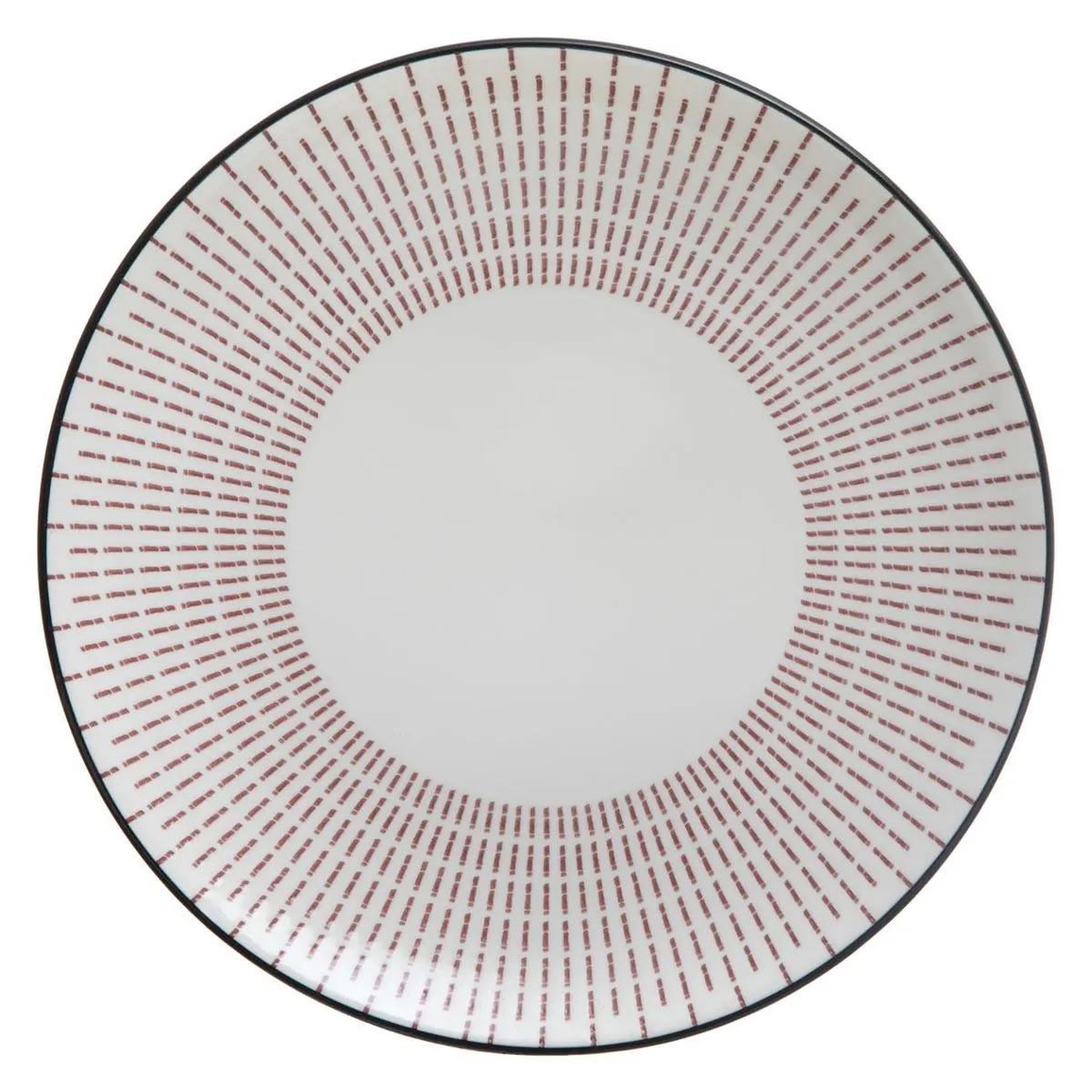 Voir la diapositive 2 : SECRET DE GOURMET Lot de 6 assiettes plates porcelaine  lunis  27cm rouge