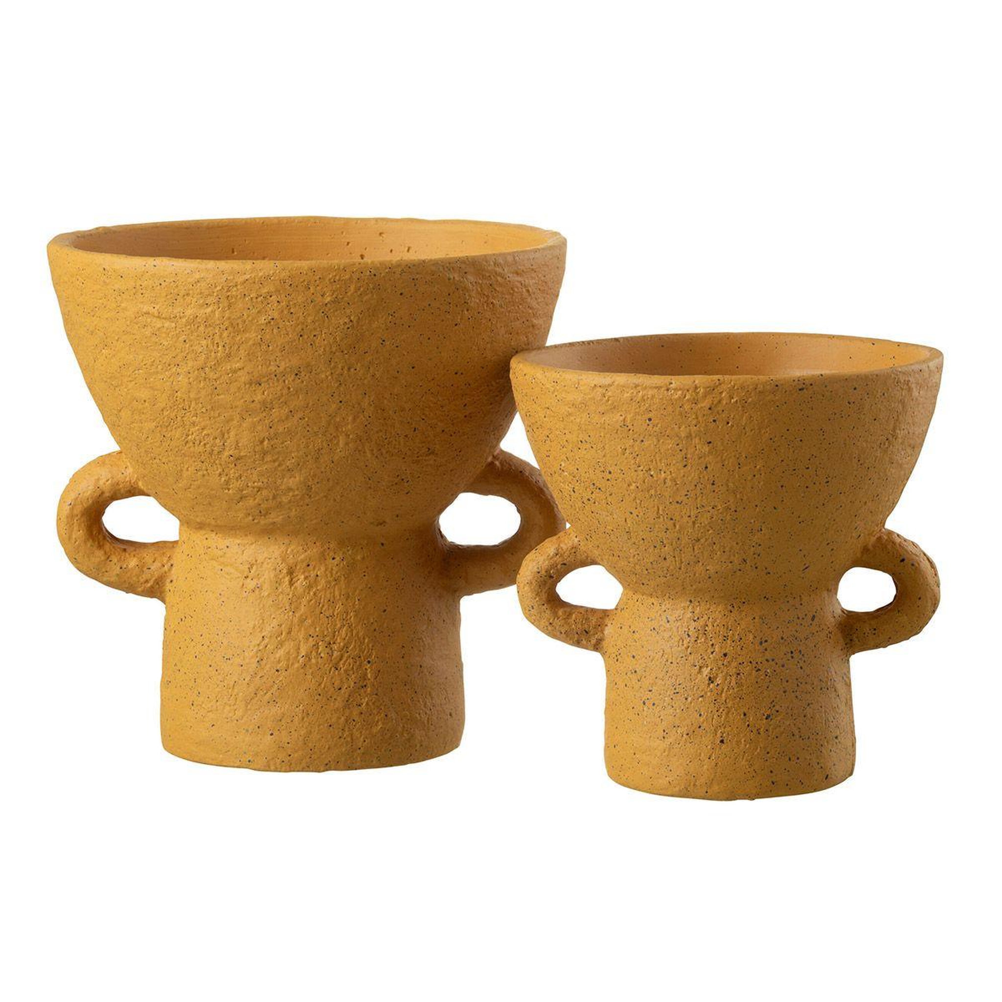 Voir la diapositive 2 : J-LINE Vase rond design  zenia  25cm ocre