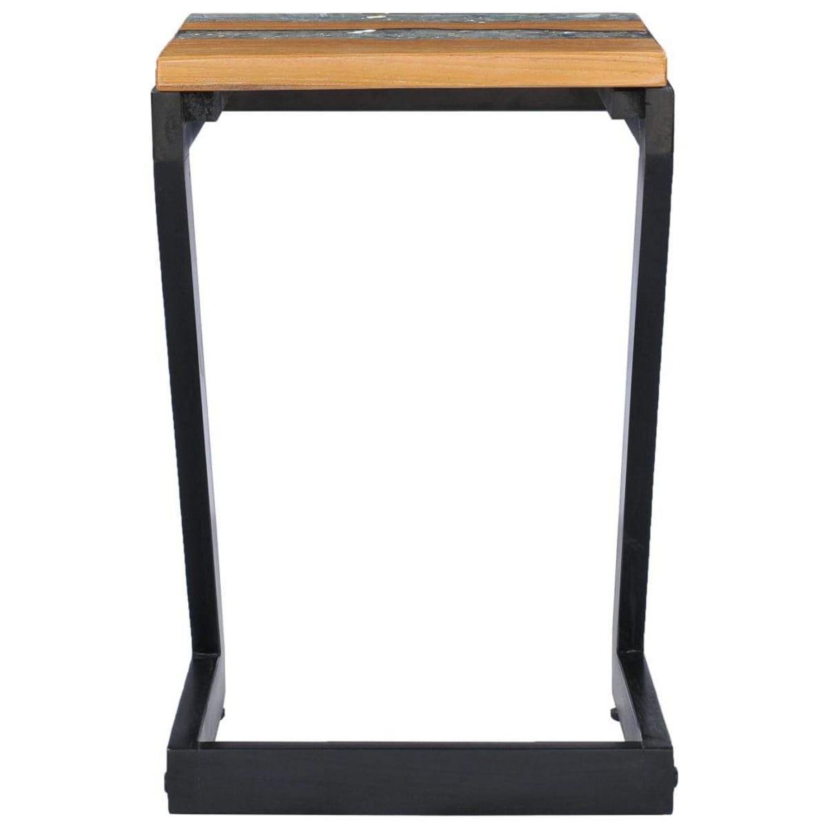 VIDAXL Table basse 30x30x50 cm Bois de teck massif et polyresine