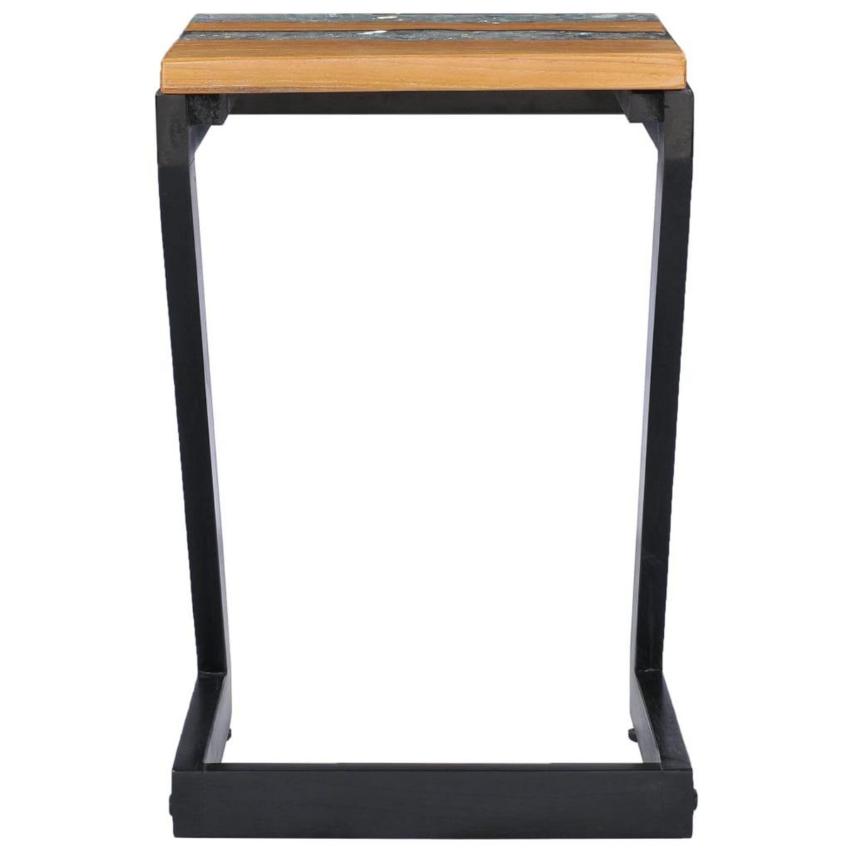 VIDAXL Table basse 30x30x50 cm Bois de teck massif et polyresine