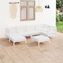 Voir la diapositive 1 : VIDAXL Salon de jardin 7 pcs Bois de pin massif Blanc