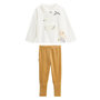 Voir la diapositive 1 : Petit Béguin Pyjama enfant 2 pièces en velours à pieds retroussables Swan