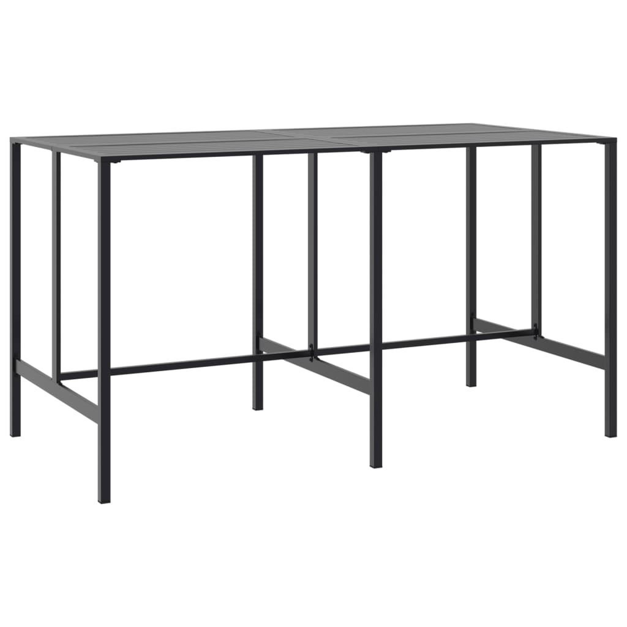 Voir la diapositive 2 : VIDAXL Table de bar noir 200x100x110 cm acier enduit de poudre