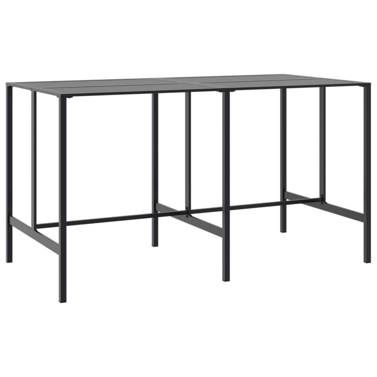 VIDAXL Table de bar noir 200x100x110 cm acier enduit de poudre