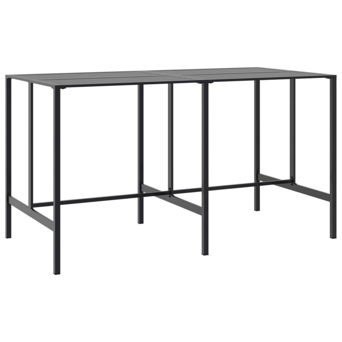 VIDAXL Table de bar noir 200x100x110 cm acier enduit de poudre