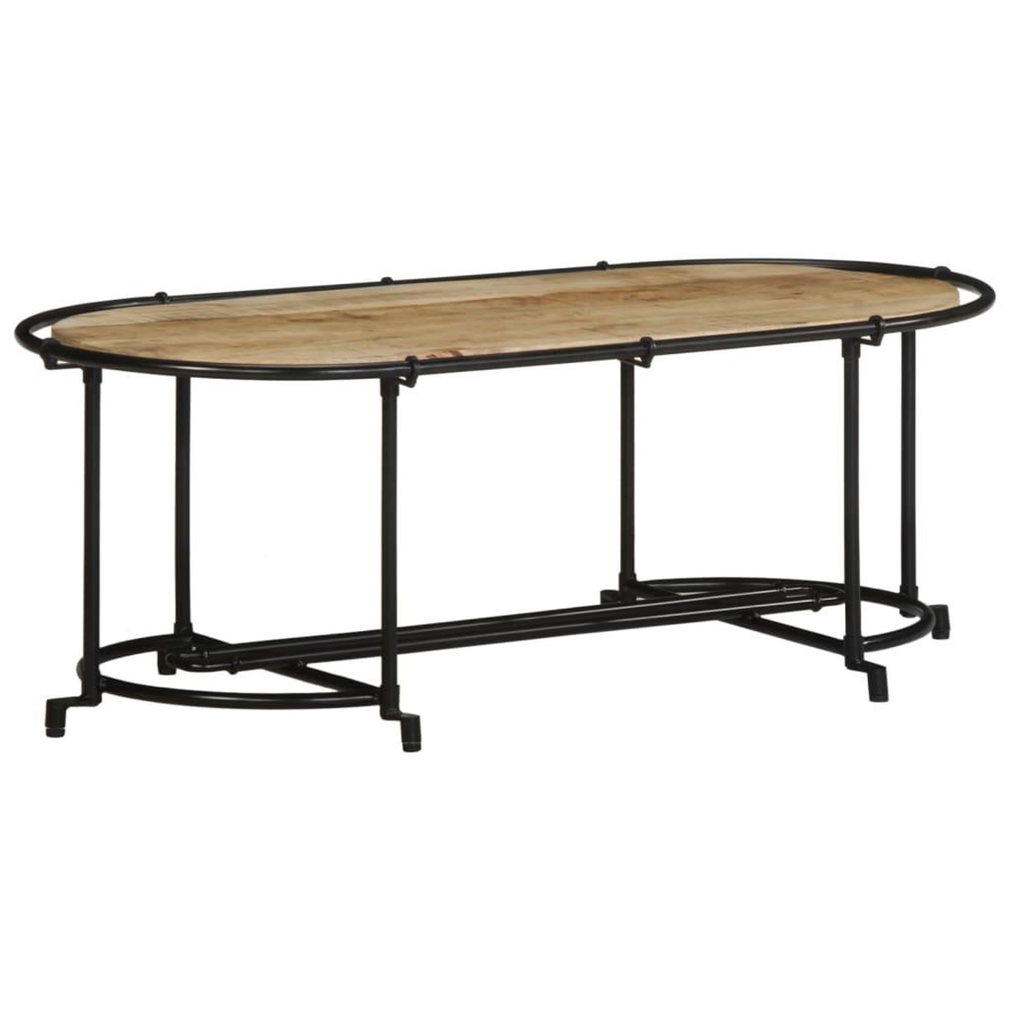 Voir la diapositive 3 : VIDAXL Table basse 110x55x40 cm bois de manguier massif brut