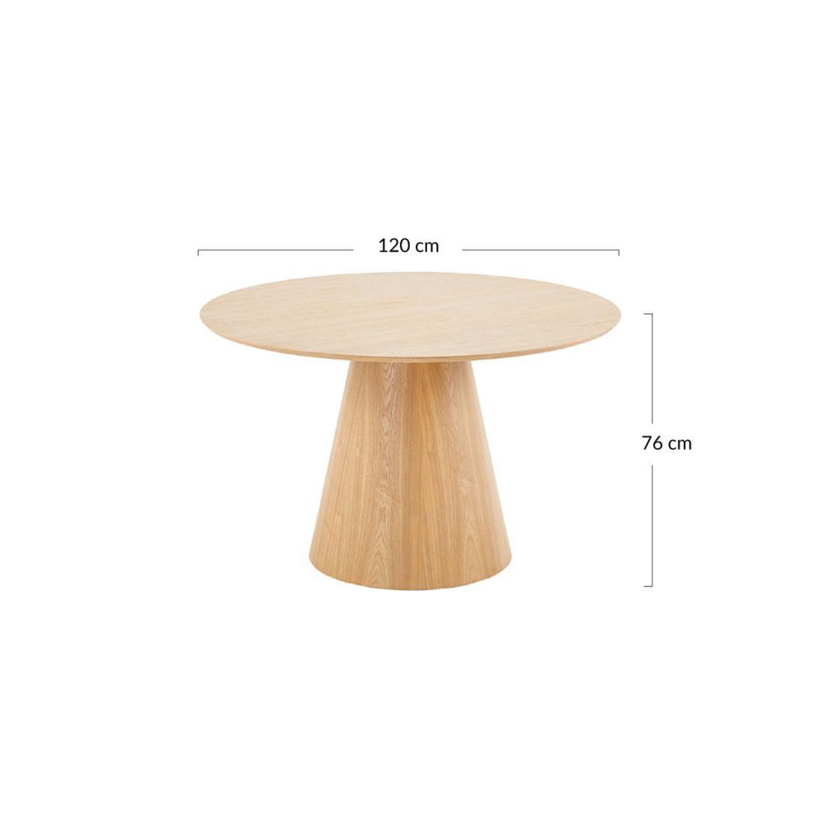 LISA DESIGN Toledo - table à manger ronde - effet bois - 120 cm - 4 à 6 personnes