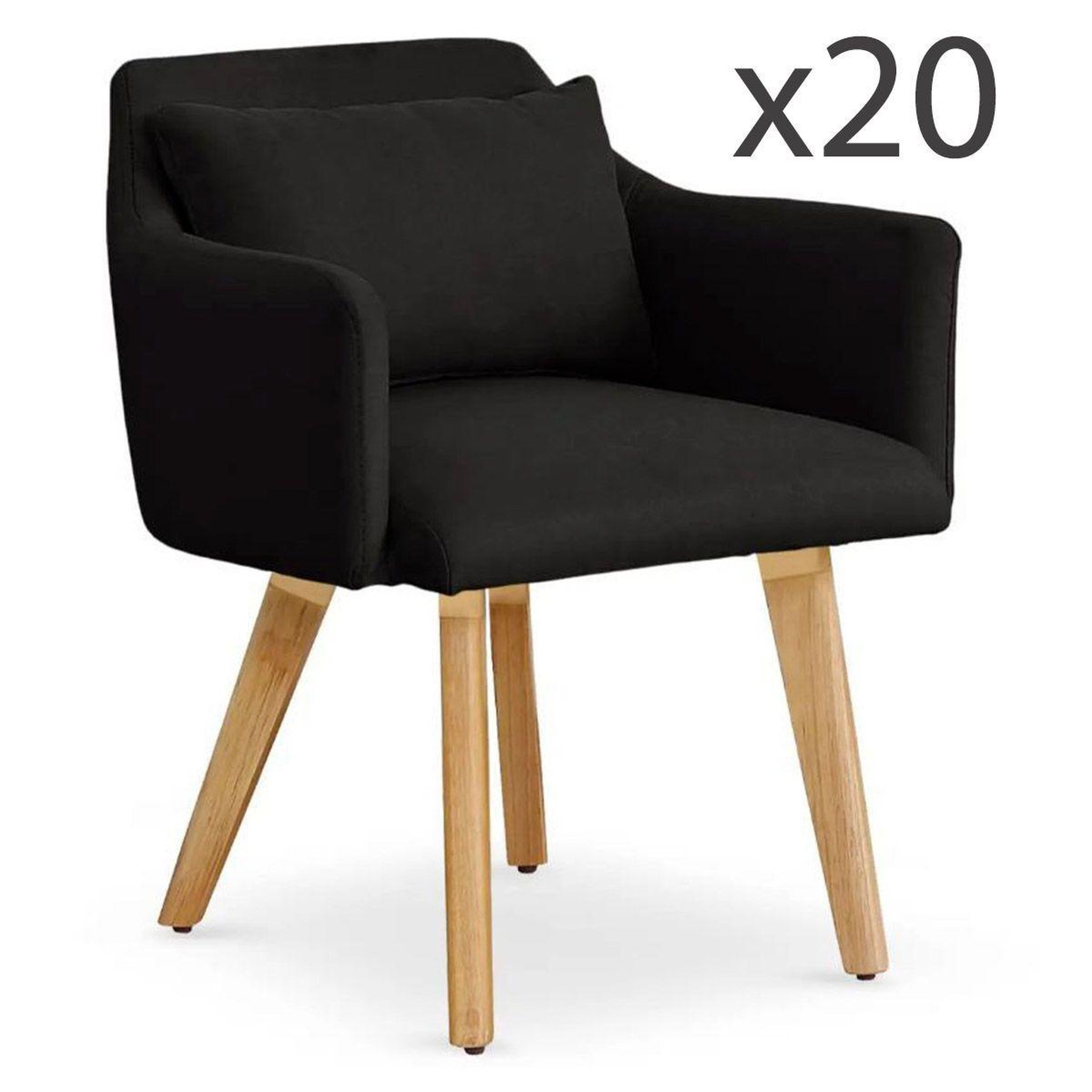 Voir la diapositive 2 : Paris Prix Lot de 20 fauteuils design  alan  70cm noir