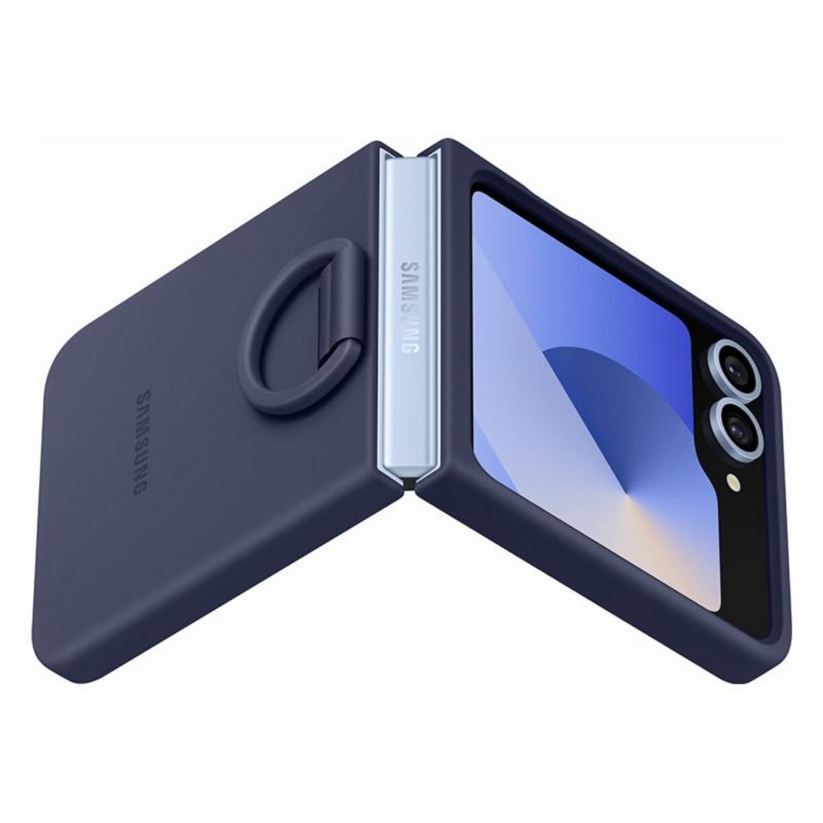 Samsung Coque et étui téléphone mobile Samsung Coque silicone avec anneau GALAXY Z FLIP 6 Bleu Nuit