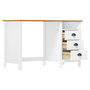 Voir la diapositive 3 : VIDAXL Bureau Hill avec 3 tiroirs 120x50x74 cm Pin solide