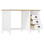 Voir la diapositive 3 : VIDAXL Bureau Hill avec 3 tiroirs 120x50x74 cm Pin solide