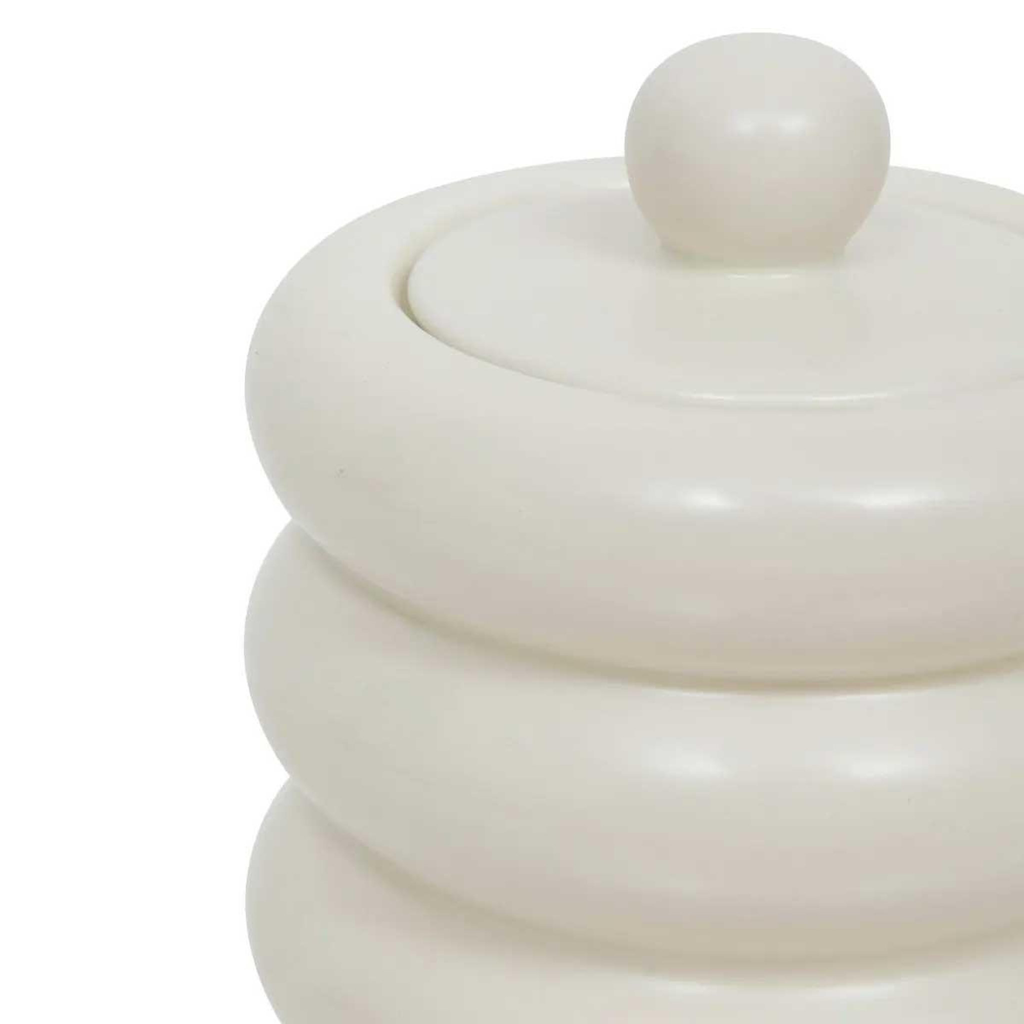 Voir la diapositive 3 : ATMOSPHERA Boîte déco en céramique  mike  14cm blanc
