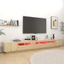 Voir la diapositive 4 : VIDAXL Meuble TV avec lumieres LED Chene sonoma 300x35x40 cm