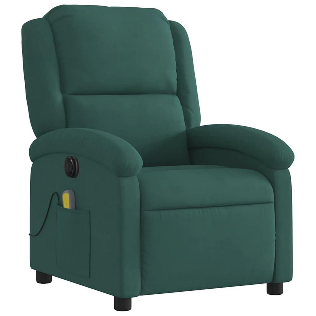 VIDAXL Fauteuil inclinable de massage electrique vert fonce velours
