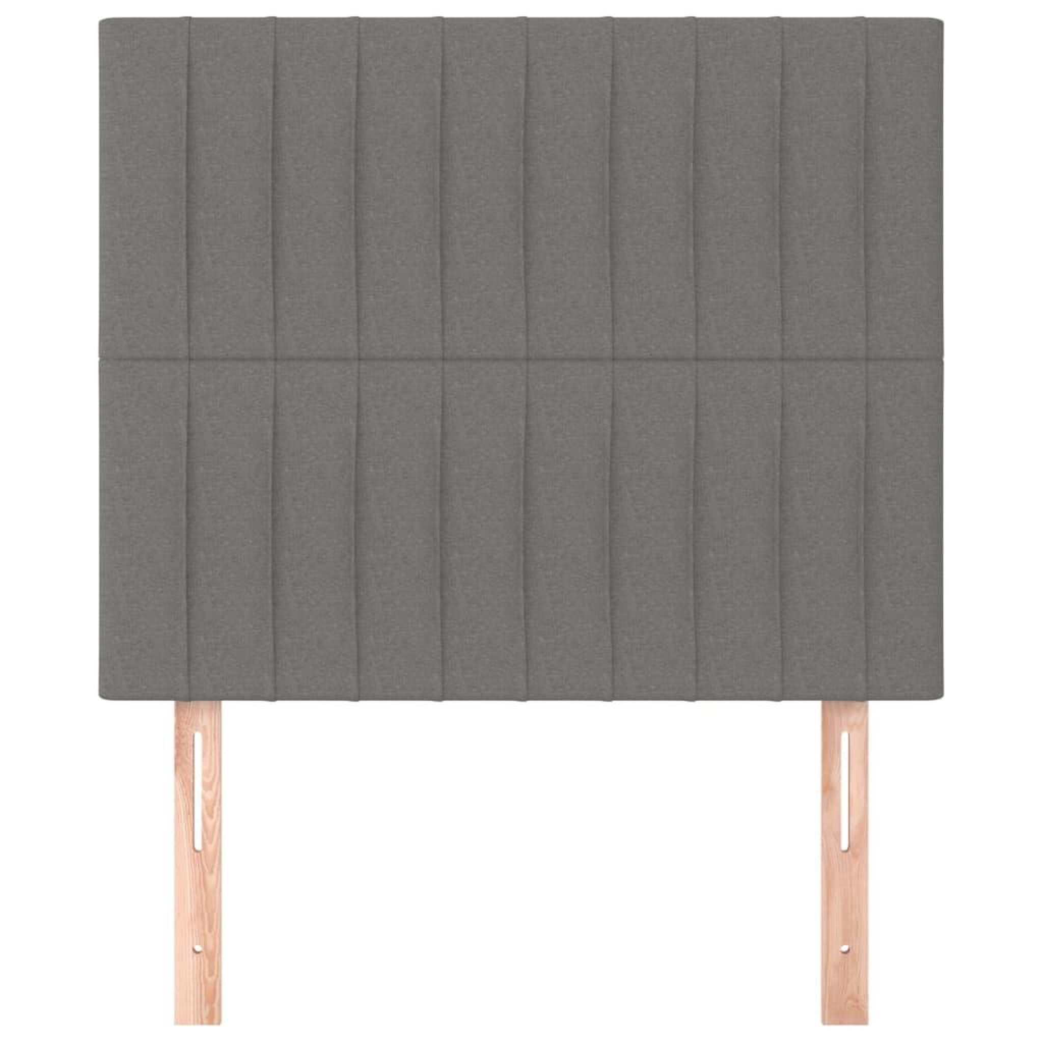 Voir la diapositive 3 : VIDAXL Tetes de lit 2 pcs Gris fonce 100x5x78/88 cm Tissu