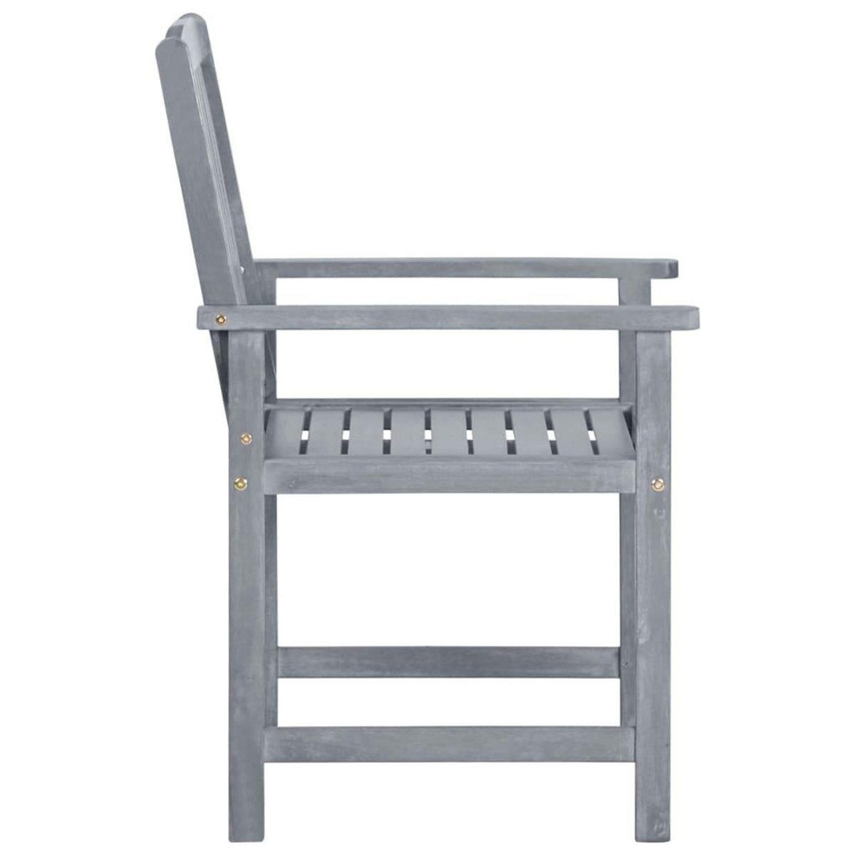 VIDAXL Chaises de jardin et coussins lot de 4 Gris Bois acacia massif