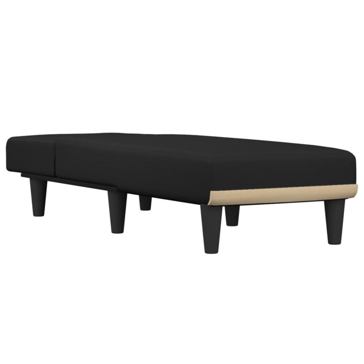 VIDAXL Chaise longue noir tissu