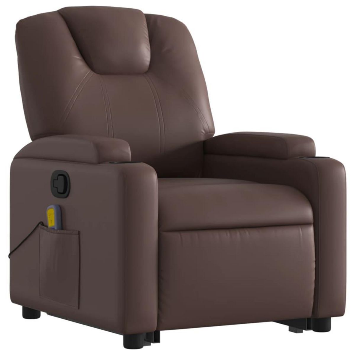 VIDAXL Fauteuil inclinable de massage Marron Similicuir