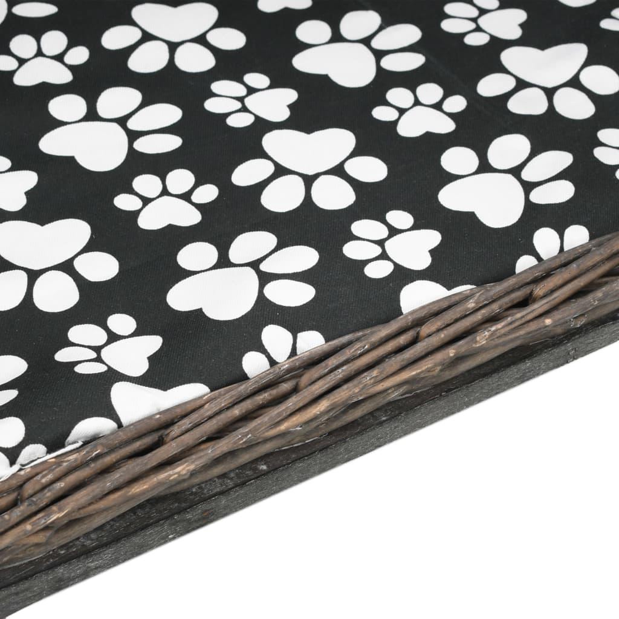 Voir la diapositive 5 : VIDAXL Panier pour chiens avec coussin Gris 50x33x30 cm Saule naturel