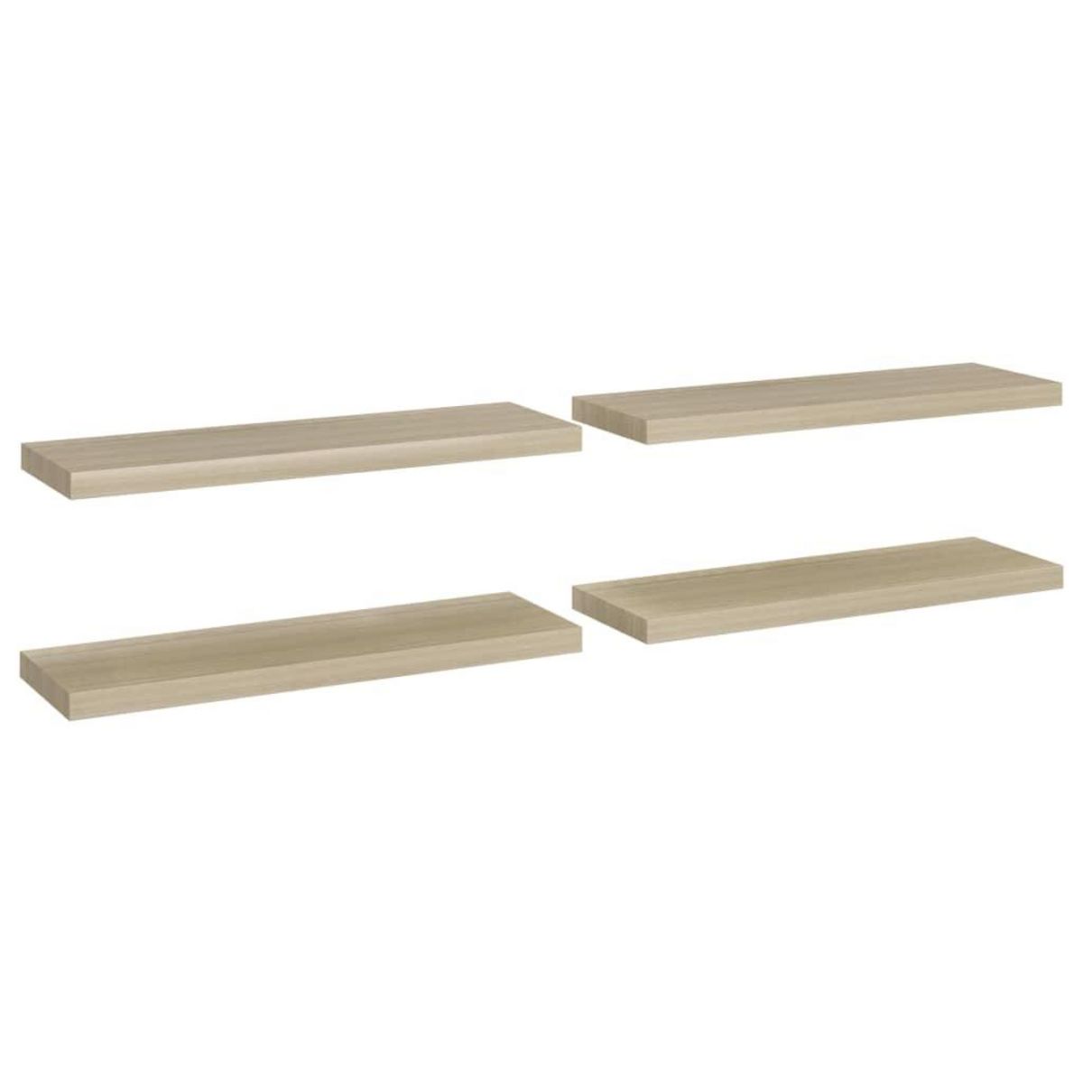 VIDAXL Etageres murales flottantes 4 pcs Chene 80x23,5x3,8 cm MDF