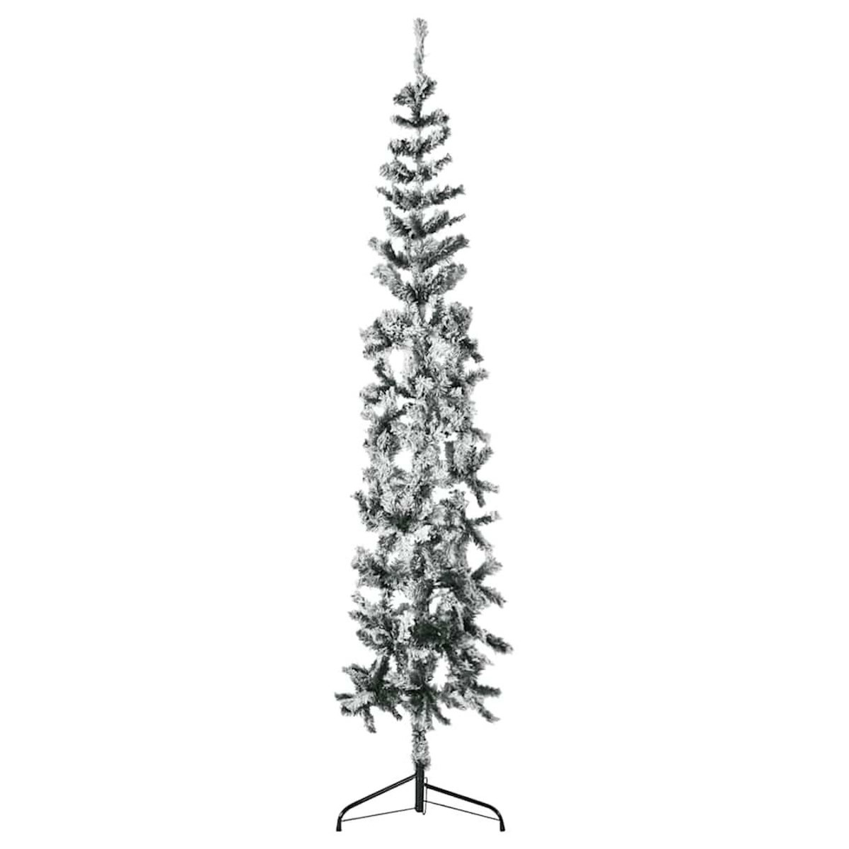VIDAXL Demi sapin de Noël artificiel mince avec neige floquee 240 cm