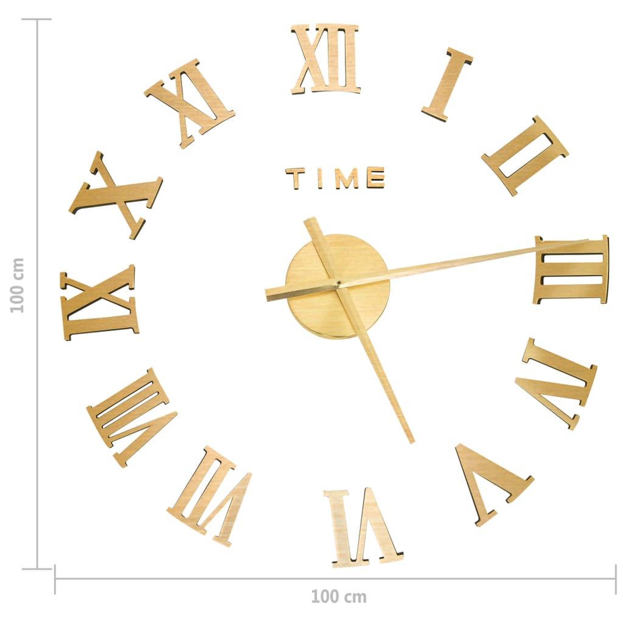 Voir la diapositive 6 : VIDAXL Horloge murale 3D Design moderne Dore 100 cm XXL