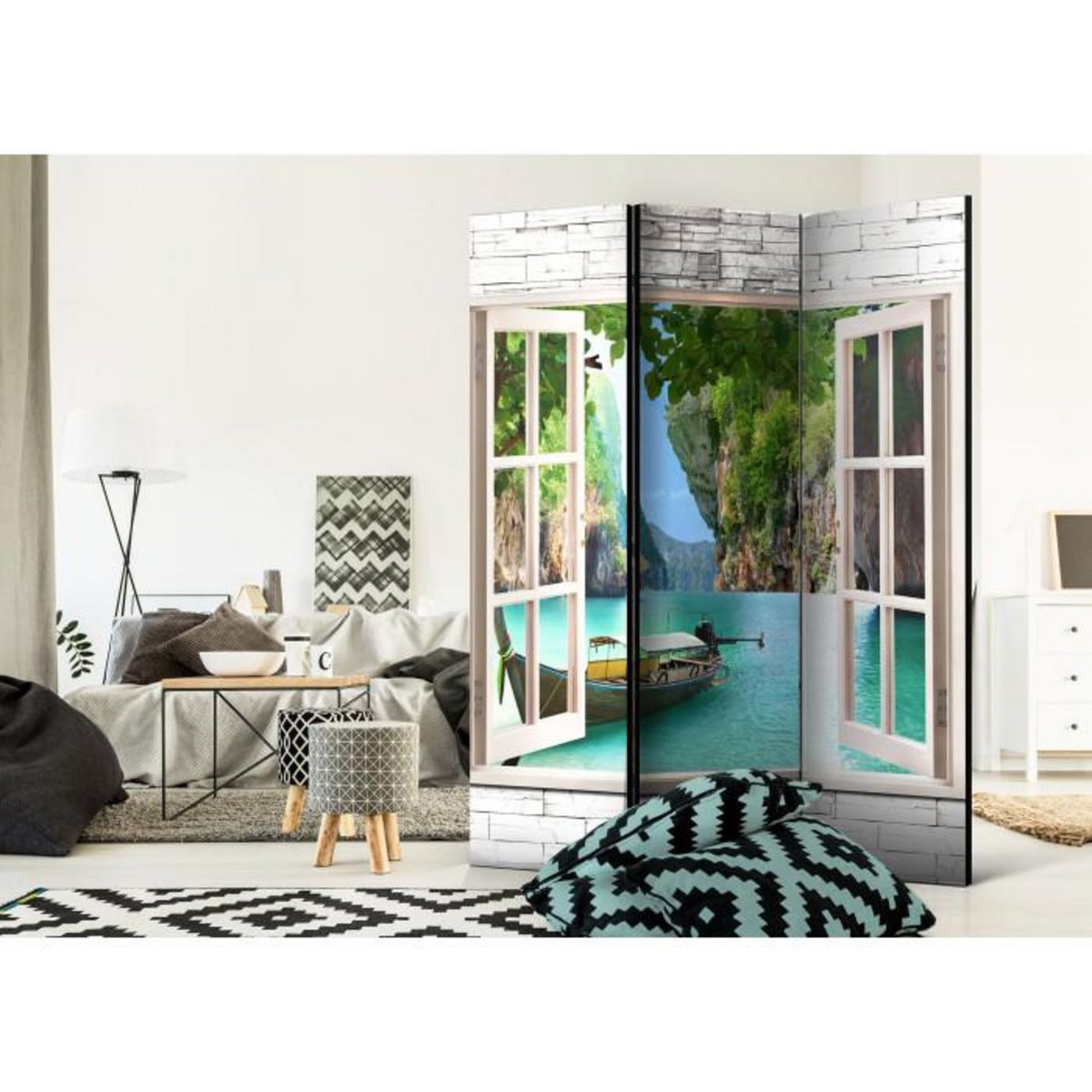 Paris Prix Paravent 3 Volets  Thai Paradise  135x172cm