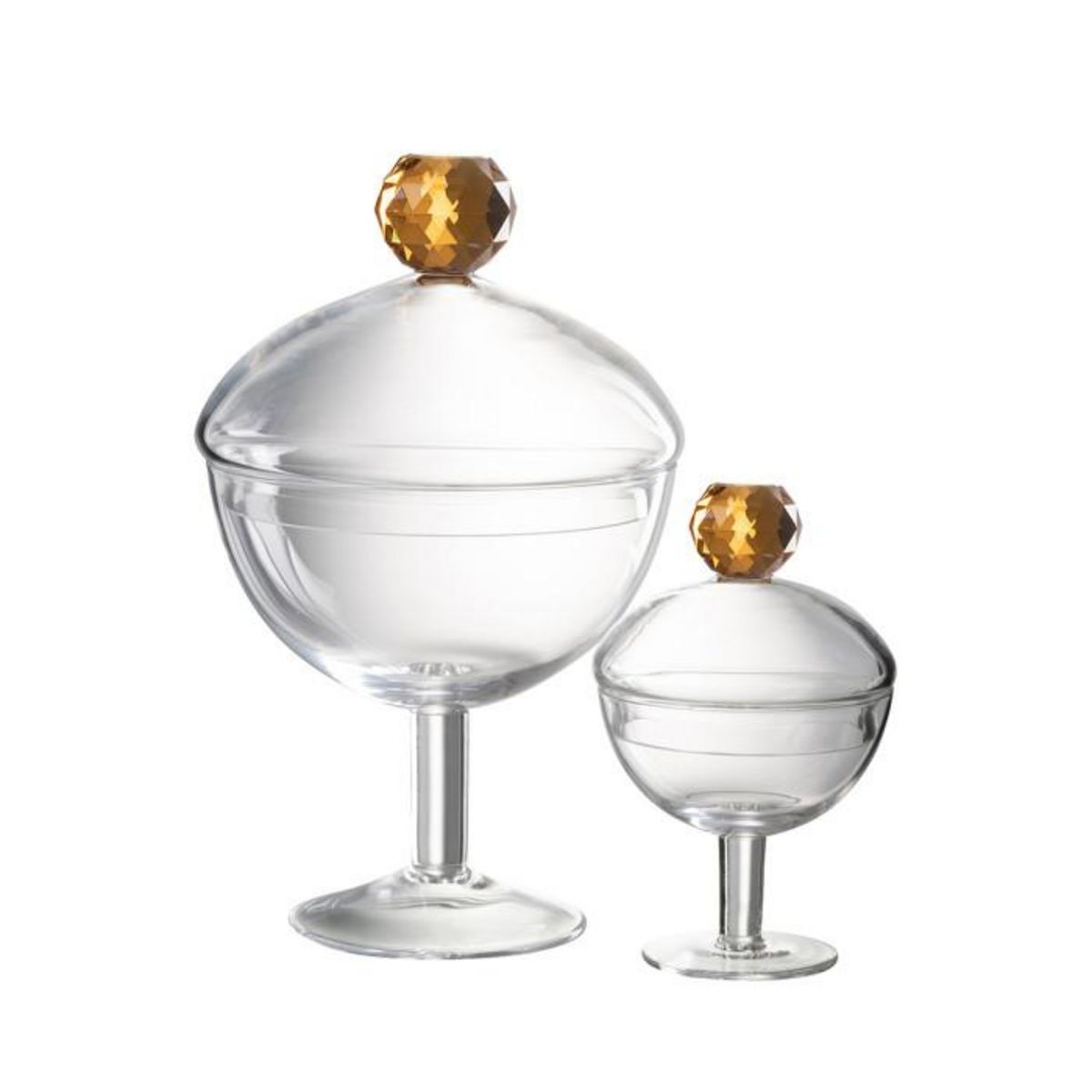 Paris Prix Bonbonnière en Verre  Diamond  25cm Transparent & Orange