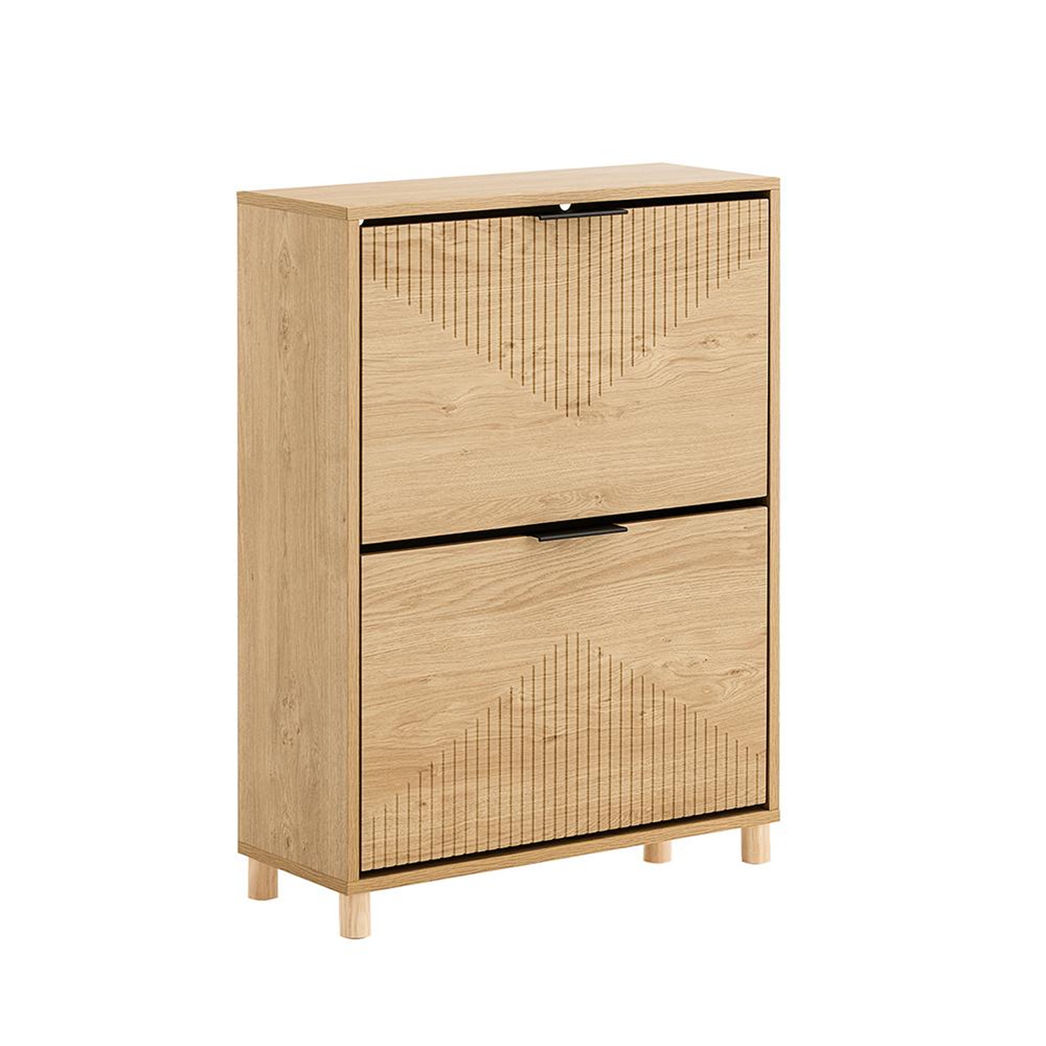 SOBUY SoBuy - Meuble À Chaussures 2 portes - Chêne Clair - 60x24x83cm - Nordique - FSR200-II-N
