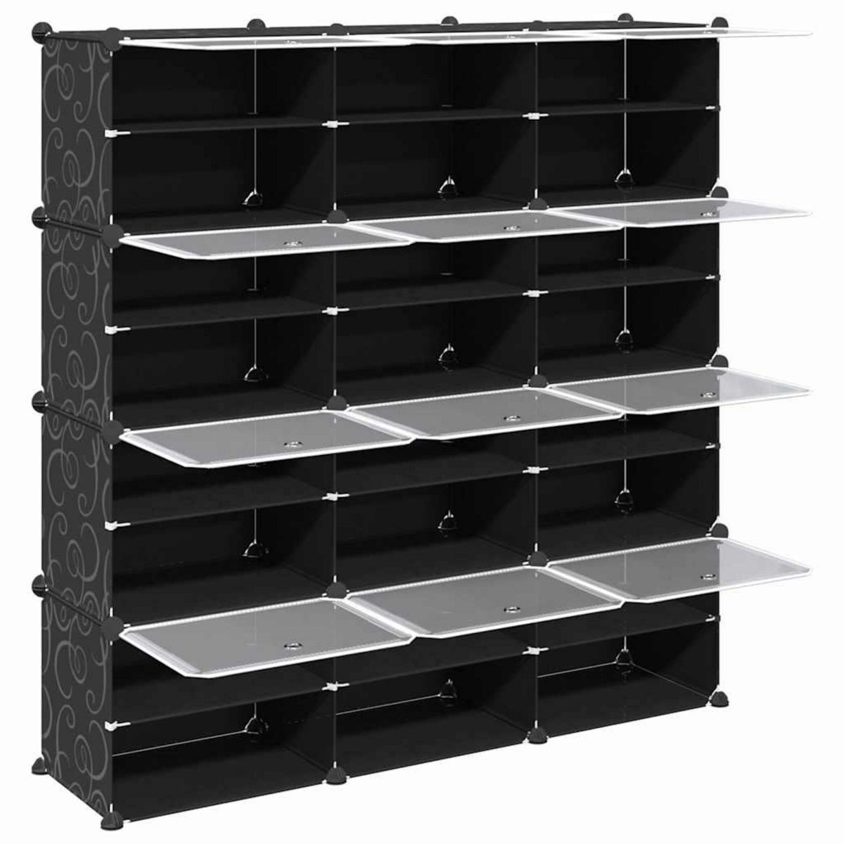 VIDAXL Cubes de rangement 12 pcs avec portes noir PP