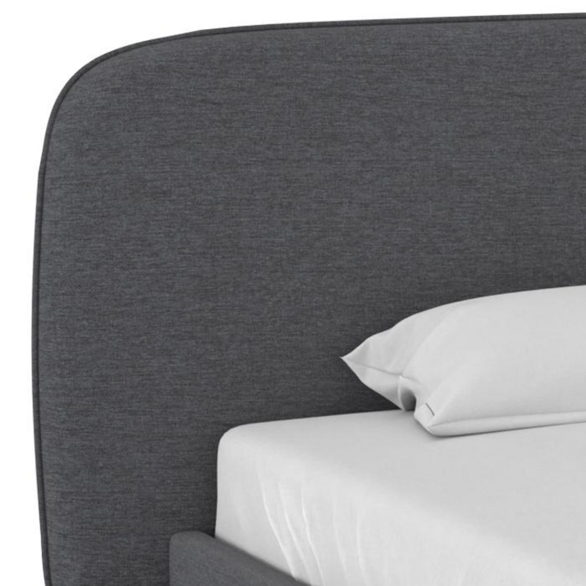 Rendez vous déco Lit double 140x190 cm en tissu gris/beige - Modjo