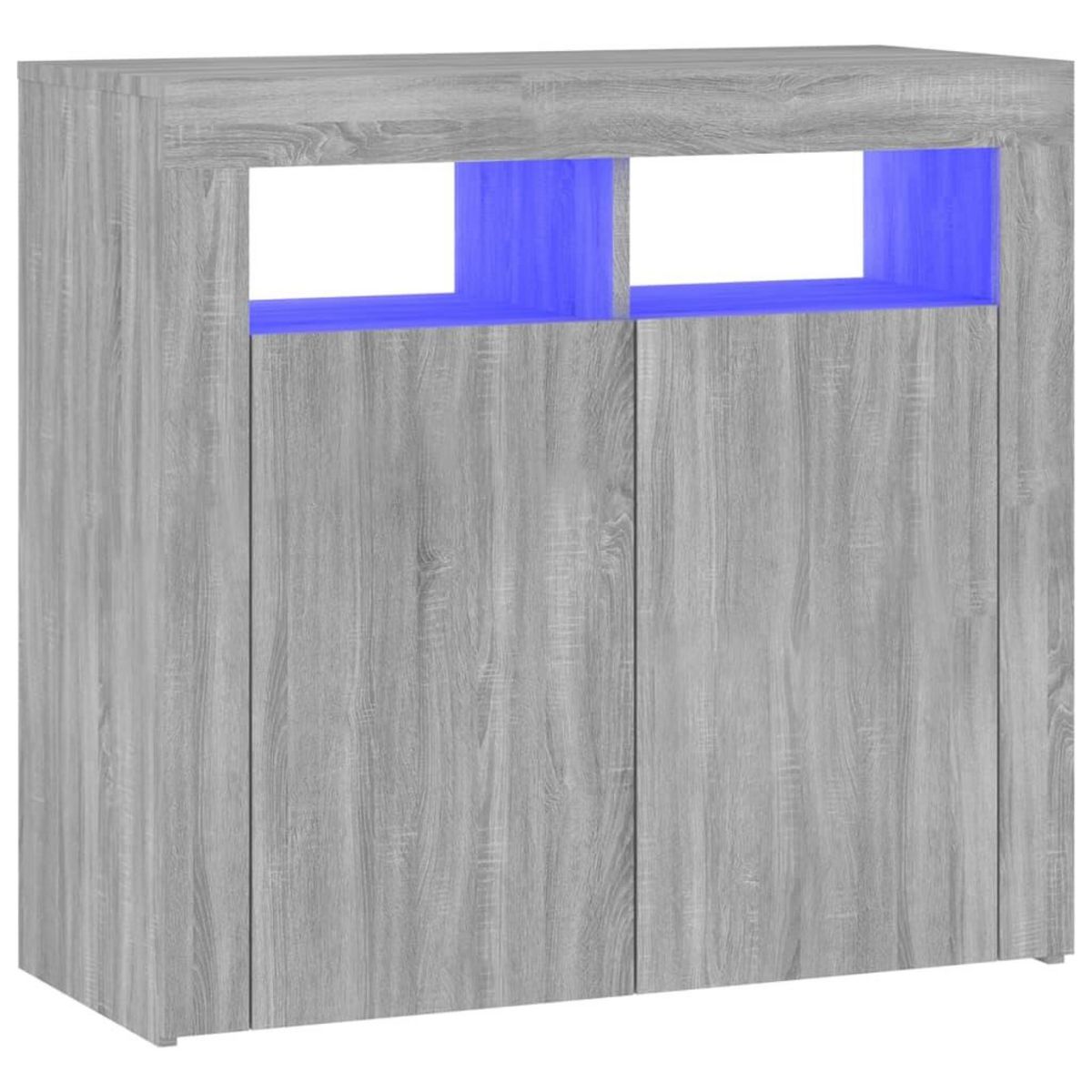 VIDAXL Buffet avec lumieres LED sonoma gris 80x35x75 cm