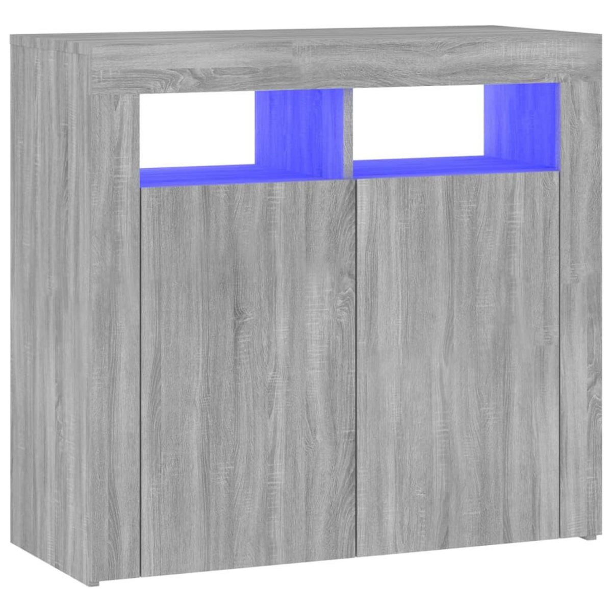 VIDAXL Buffet avec lumieres LED sonoma gris 80x35x75 cm