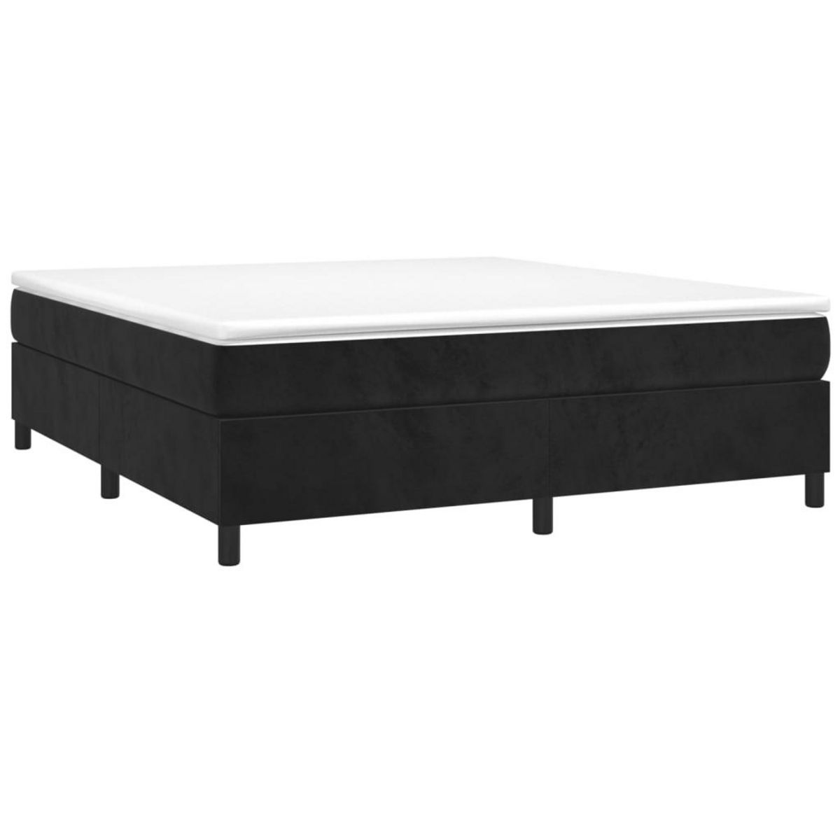 VIDAXL Sommier a lattes de lit et matelas Noir 200x200 cm Velours