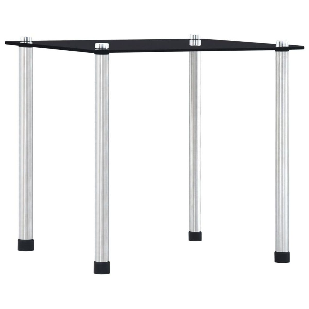 VIDAXL Tables gigognes 3 pcs Noir Verre trempe
