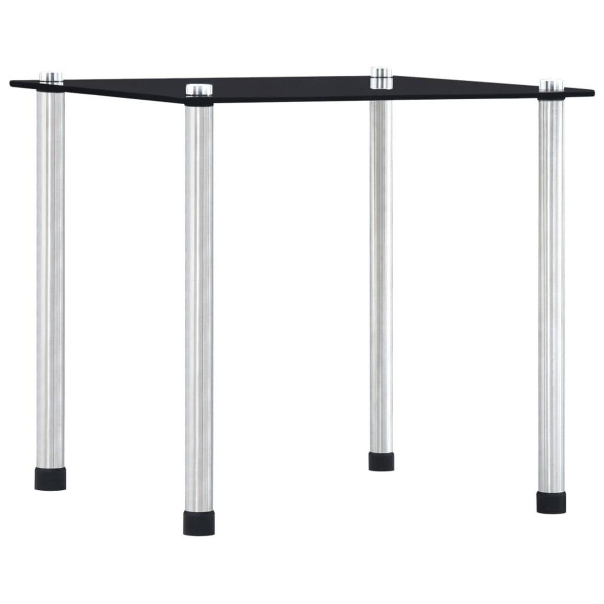 VIDAXL Tables gigognes 3 pcs Noir Verre trempe