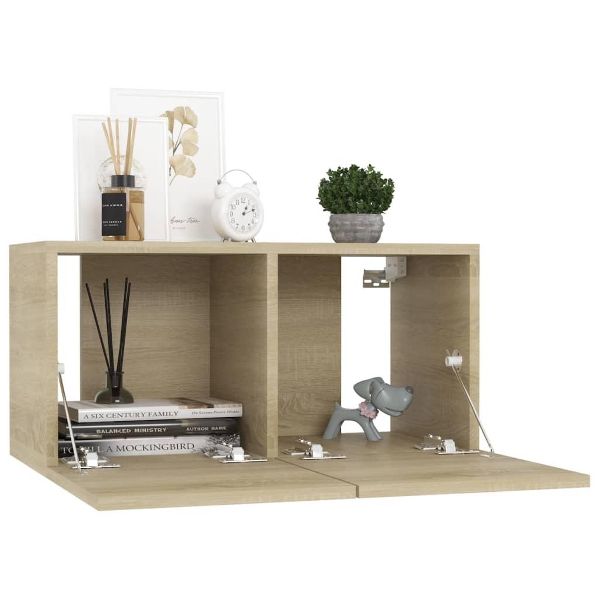 Voir la diapositive 3 : VIDAXL Meuble TV suspendu Chene sonoma 60x30x30 cm