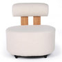 Voir la diapositive 2 : Paris Prix Fauteuil Design en Tissu Bouclette  Jasper  73cm Beige & Naturel