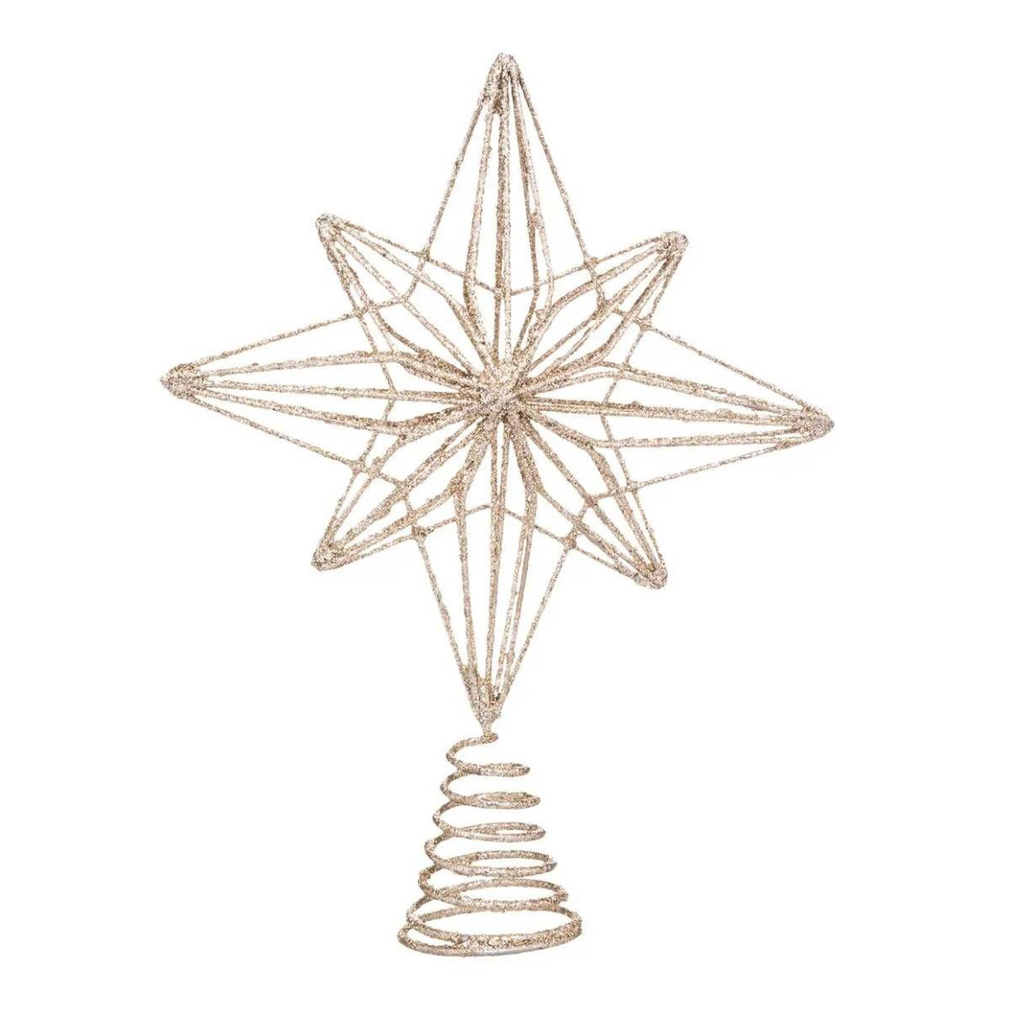 ATMOSPHERA Cimier sapin en métal  étoile polaire  28cm champagne