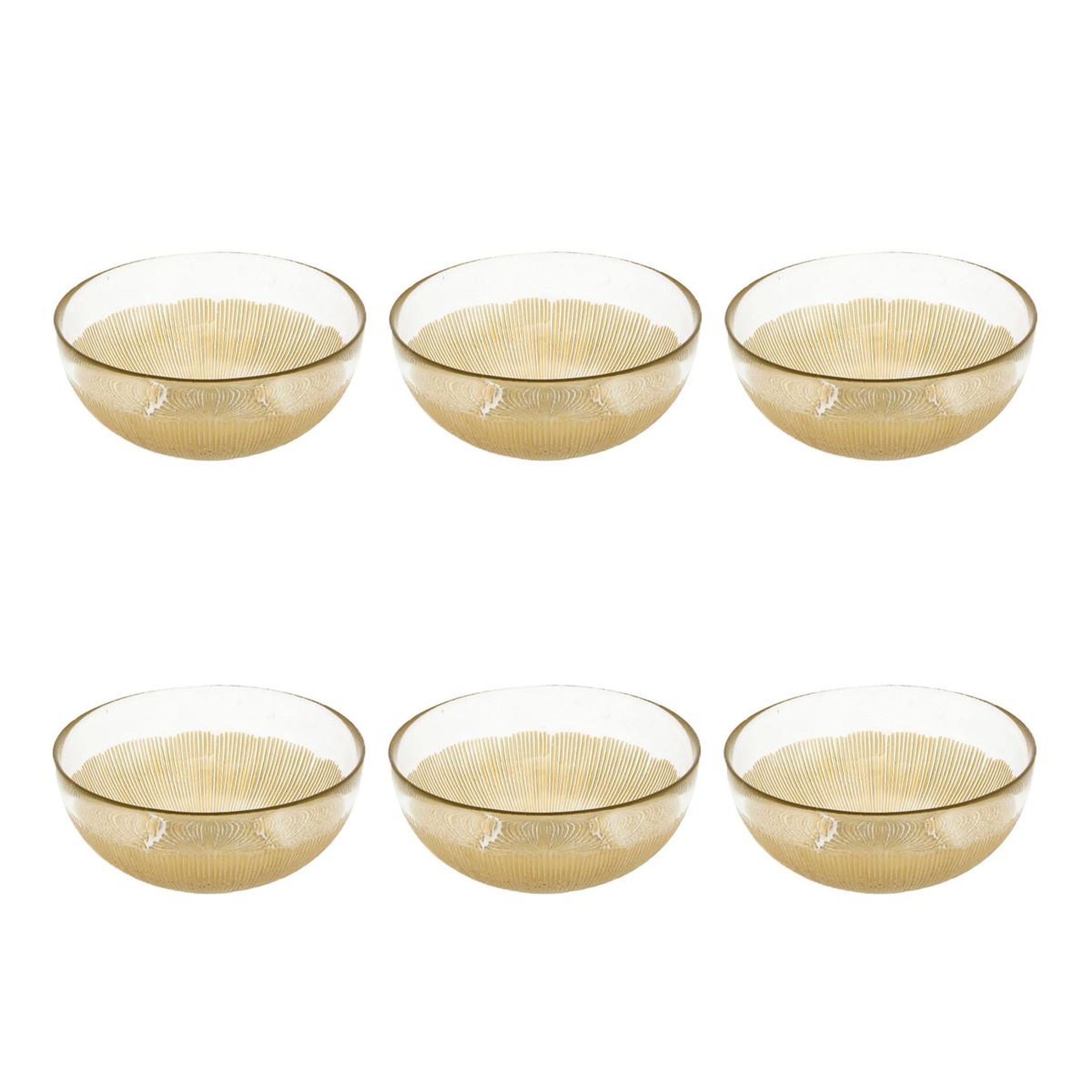 SECRET DE GOURMET Lot de 6 Coupelles en Verre  Celeste  15cm Doré